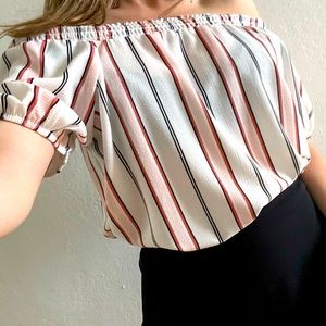 Vertical off shoulder blouse